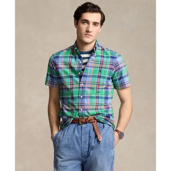 Polo Ralph Lauren NWT Classic Fit Yarn-Dyed Plaid Cotton Oxford Button Down Shir